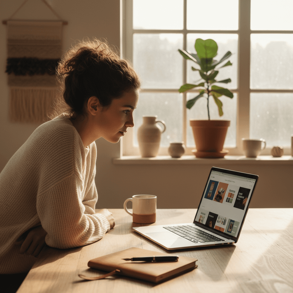 Customer success specialist reviewing website design with client